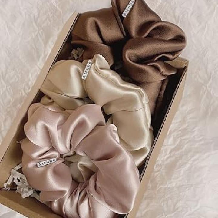 Atrube's Satin Silk Scrunchies for Women or Girls, Hair Ties