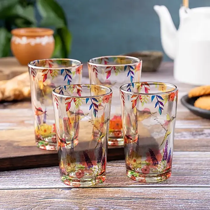 Hummingbird Chai Glasses Set