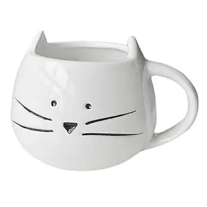White Kitty Cat Coffee Mug