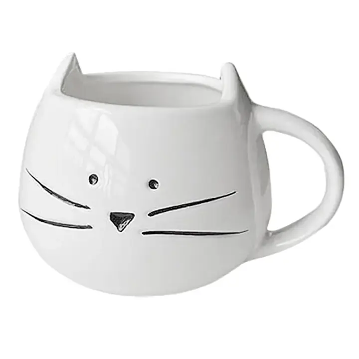 White Kitty Cat Coffee Mug